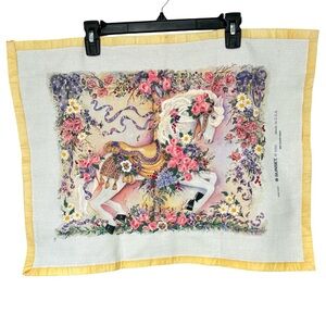 🎠 Vintage 1994 Sunset “Prancing Carousel Horse” Needlework Art - Finished Piece!
